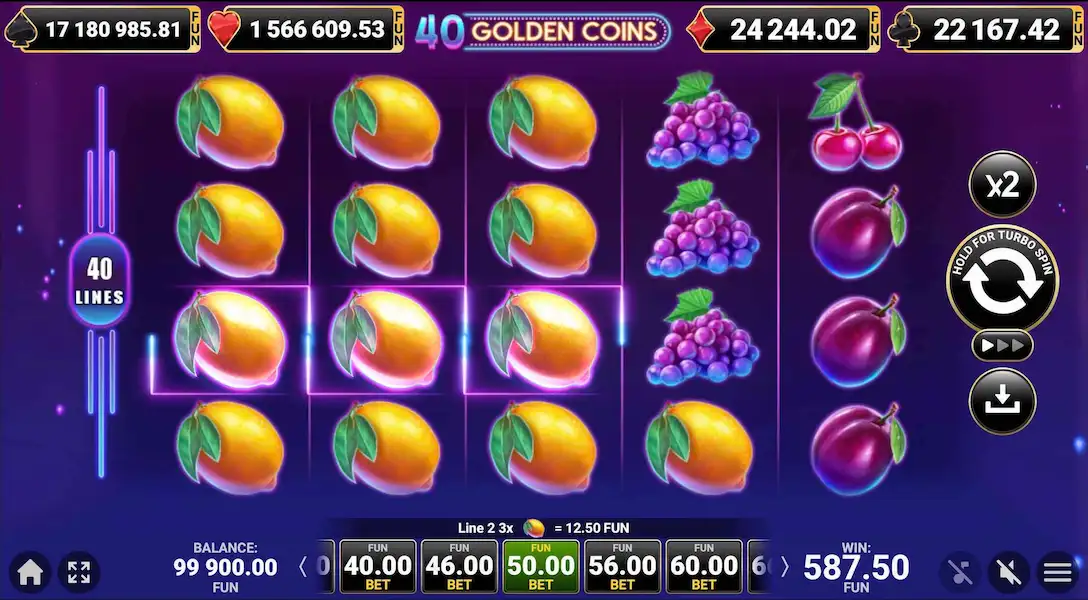 40 Golden Coins Joc Liber 2